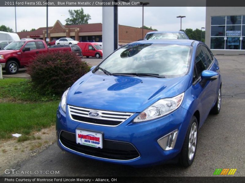 Blue Flame Metallic / Charcoal Black/Blue Cloth 2011 Ford Fiesta SEL Sedan