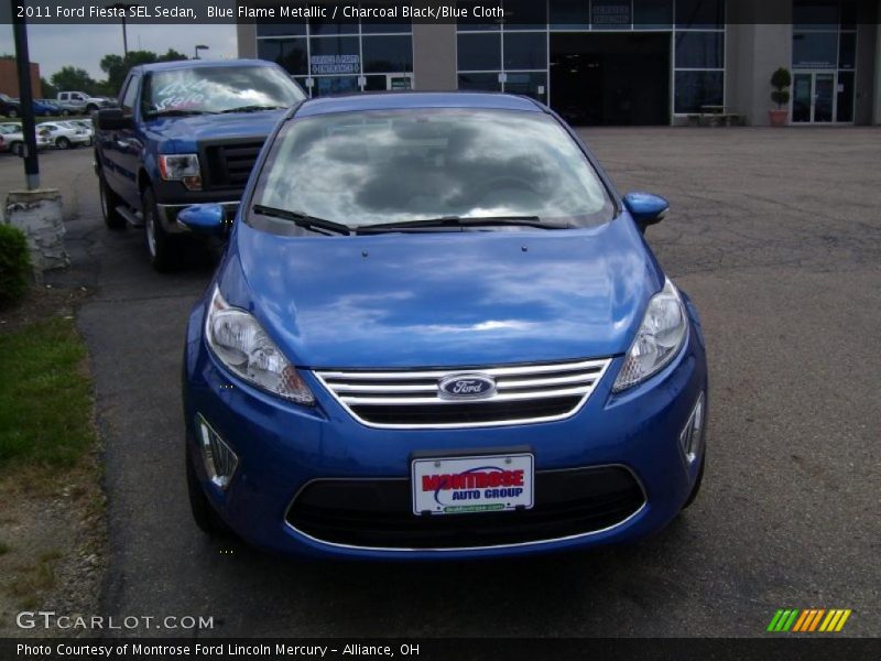 Blue Flame Metallic / Charcoal Black/Blue Cloth 2011 Ford Fiesta SEL Sedan