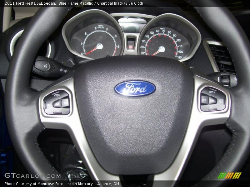 Blue Flame Metallic / Charcoal Black/Blue Cloth 2011 Ford Fiesta SEL Sedan