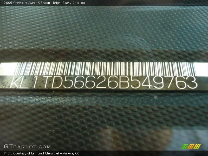 Bright Blue / Charcoal 2006 Chevrolet Aveo LS Sedan