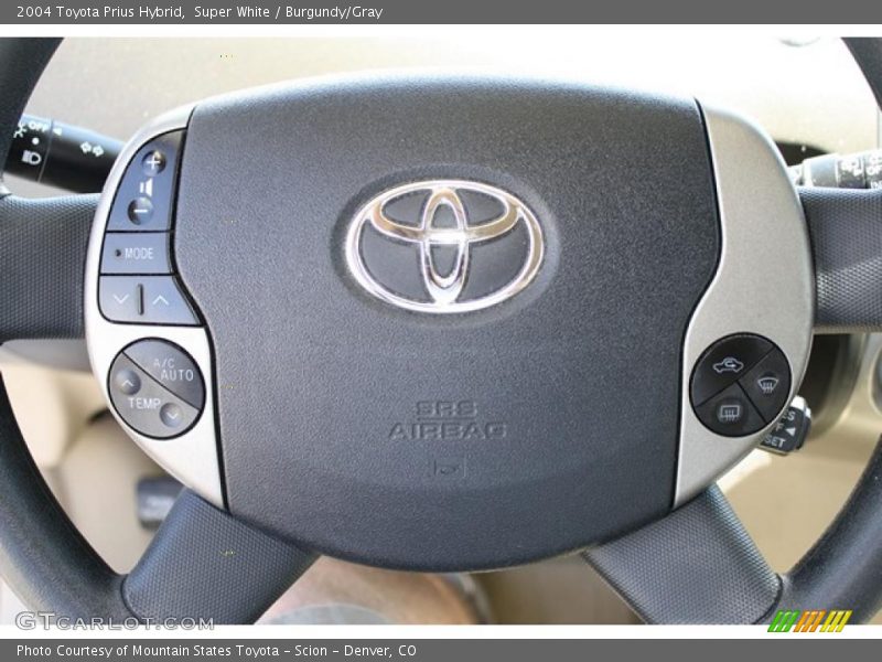 Super White / Burgundy/Gray 2004 Toyota Prius Hybrid