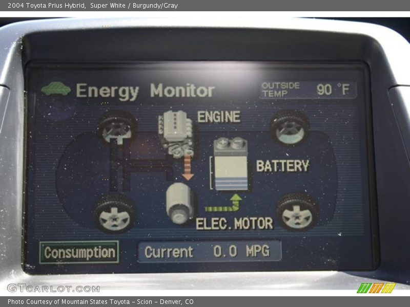 Super White / Burgundy/Gray 2004 Toyota Prius Hybrid