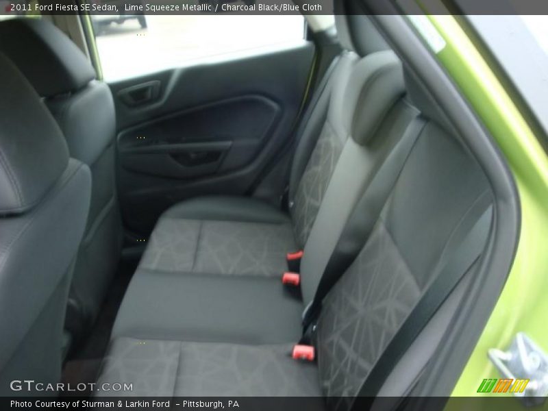 Lime Squeeze Metallic / Charcoal Black/Blue Cloth 2011 Ford Fiesta SE Sedan
