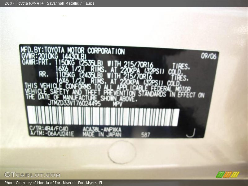 Savannah Metallic / Taupe 2007 Toyota RAV4 I4