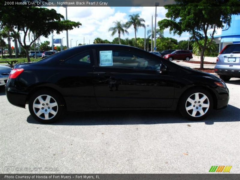 Nighthawk Black Pearl / Gray 2008 Honda Civic LX Coupe