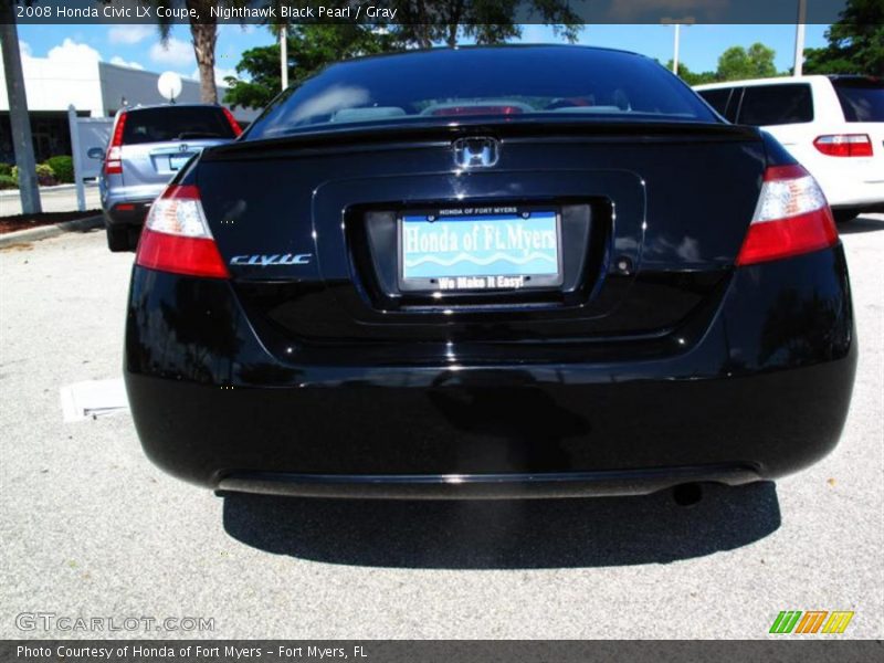 Nighthawk Black Pearl / Gray 2008 Honda Civic LX Coupe