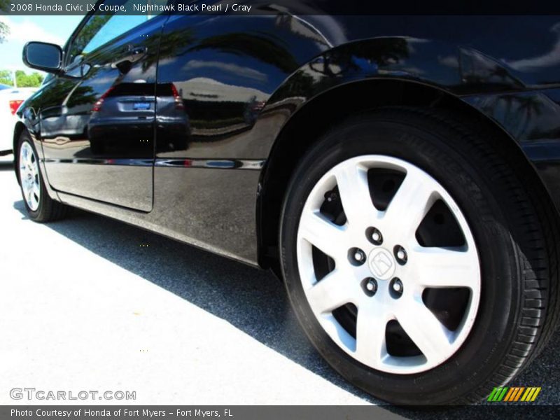 Nighthawk Black Pearl / Gray 2008 Honda Civic LX Coupe