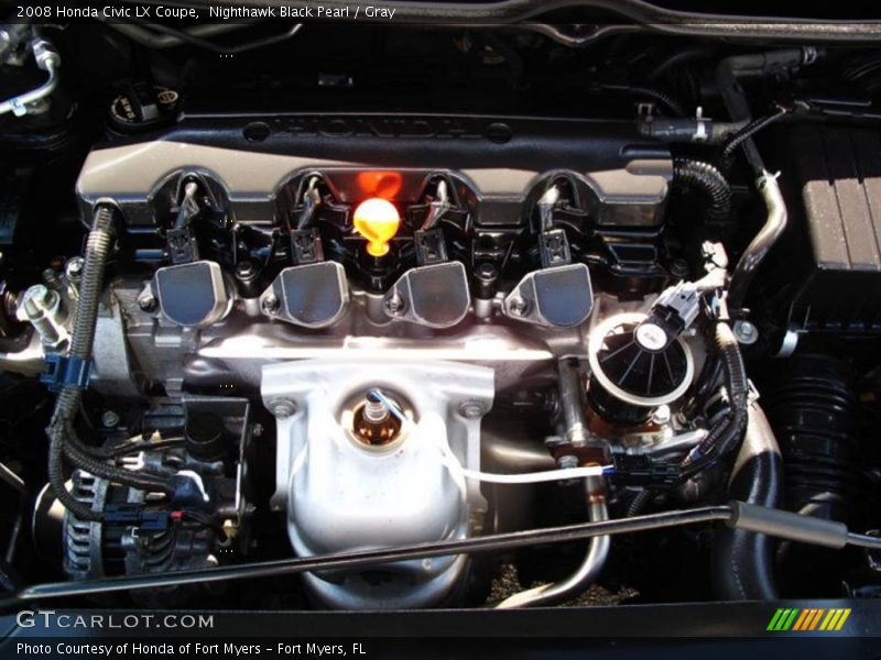 Nighthawk Black Pearl / Gray 2008 Honda Civic LX Coupe