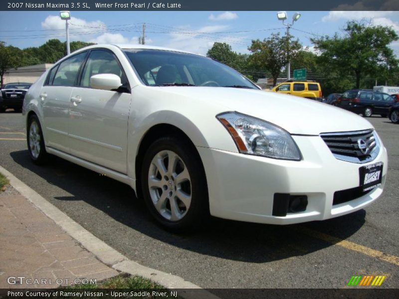 Winter Frost Pearl / Cafe Latte 2007 Nissan Maxima 3.5 SL