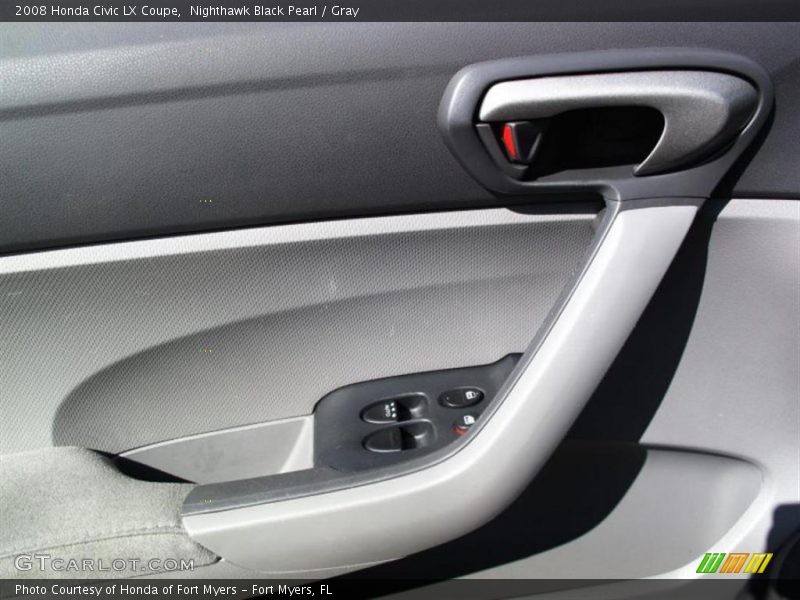 Nighthawk Black Pearl / Gray 2008 Honda Civic LX Coupe