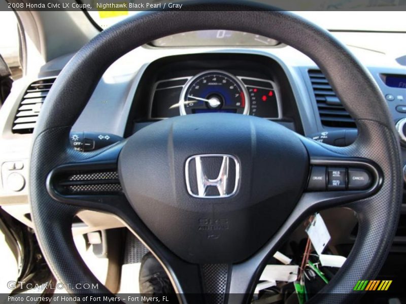 Nighthawk Black Pearl / Gray 2008 Honda Civic LX Coupe
