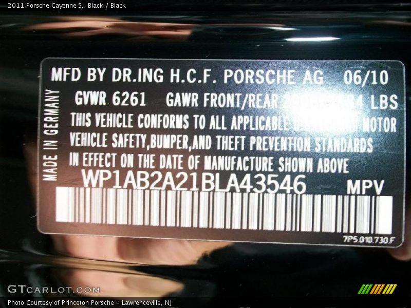 Black / Black 2011 Porsche Cayenne S