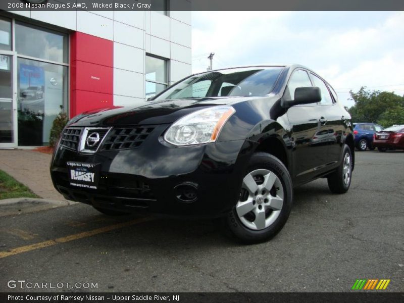 Wicked Black / Gray 2008 Nissan Rogue S AWD