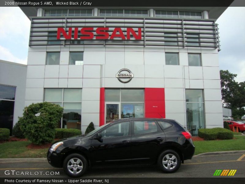 Wicked Black / Gray 2008 Nissan Rogue S AWD