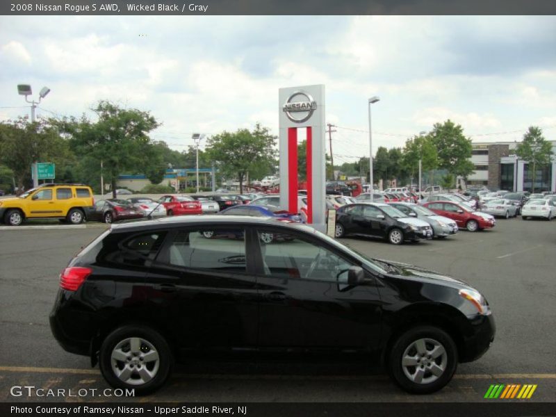 Wicked Black / Gray 2008 Nissan Rogue S AWD