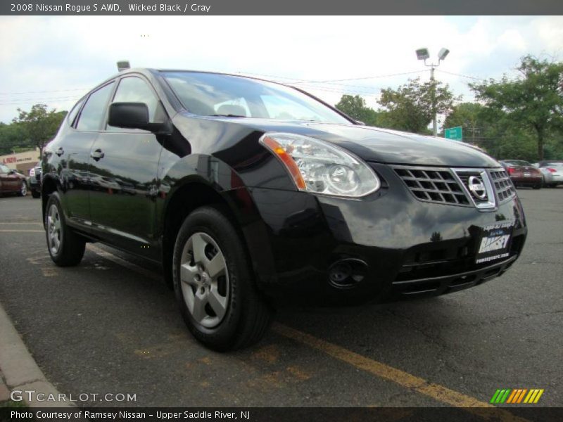 Wicked Black / Gray 2008 Nissan Rogue S AWD