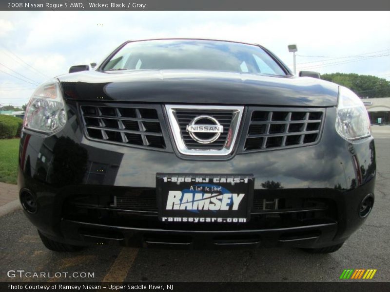 Wicked Black / Gray 2008 Nissan Rogue S AWD