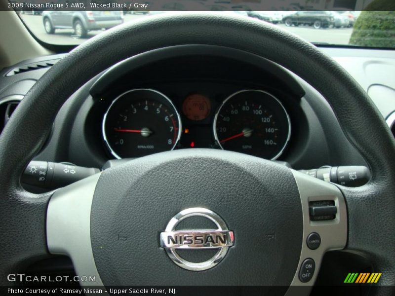 Wicked Black / Gray 2008 Nissan Rogue S AWD
