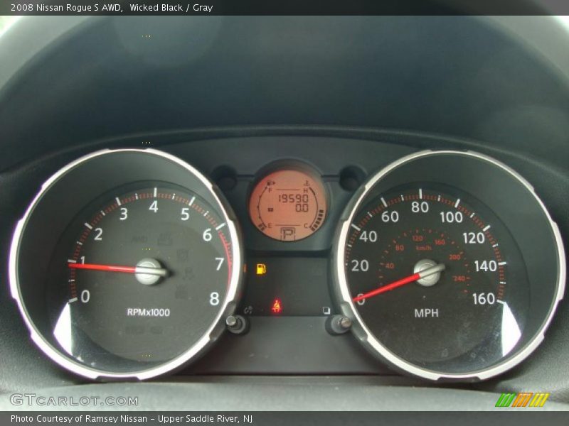 Wicked Black / Gray 2008 Nissan Rogue S AWD