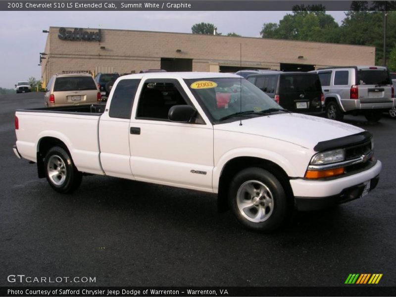 Summit White / Graphite 2003 Chevrolet S10 LS Extended Cab
