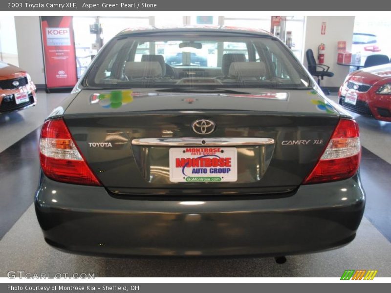Aspen Green Pearl / Stone 2003 Toyota Camry XLE