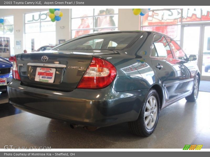 Aspen Green Pearl / Stone 2003 Toyota Camry XLE