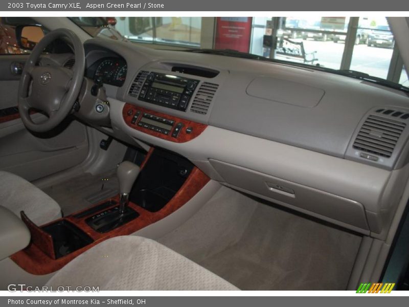 Aspen Green Pearl / Stone 2003 Toyota Camry XLE