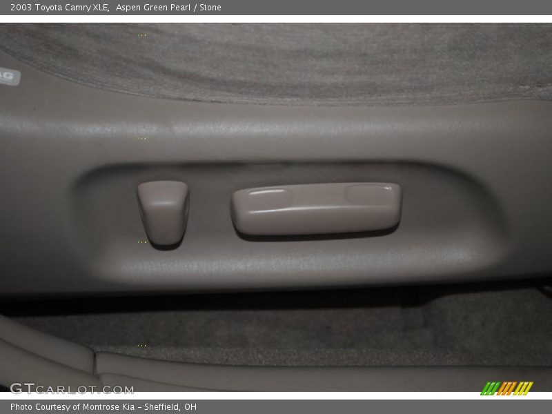 Aspen Green Pearl / Stone 2003 Toyota Camry XLE