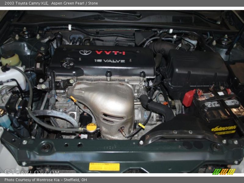 Aspen Green Pearl / Stone 2003 Toyota Camry XLE