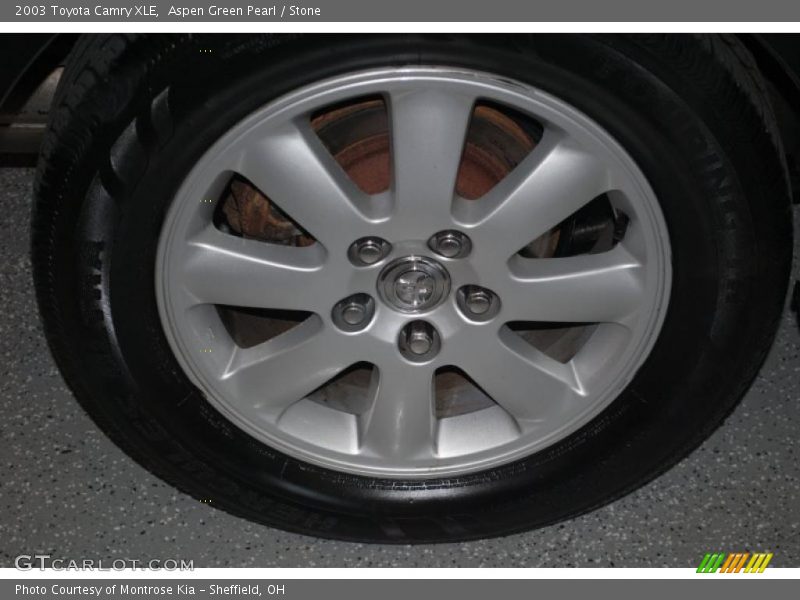 Aspen Green Pearl / Stone 2003 Toyota Camry XLE