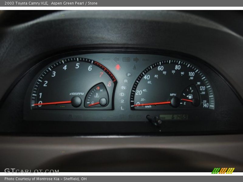 Aspen Green Pearl / Stone 2003 Toyota Camry XLE