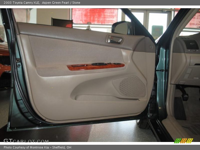 Aspen Green Pearl / Stone 2003 Toyota Camry XLE