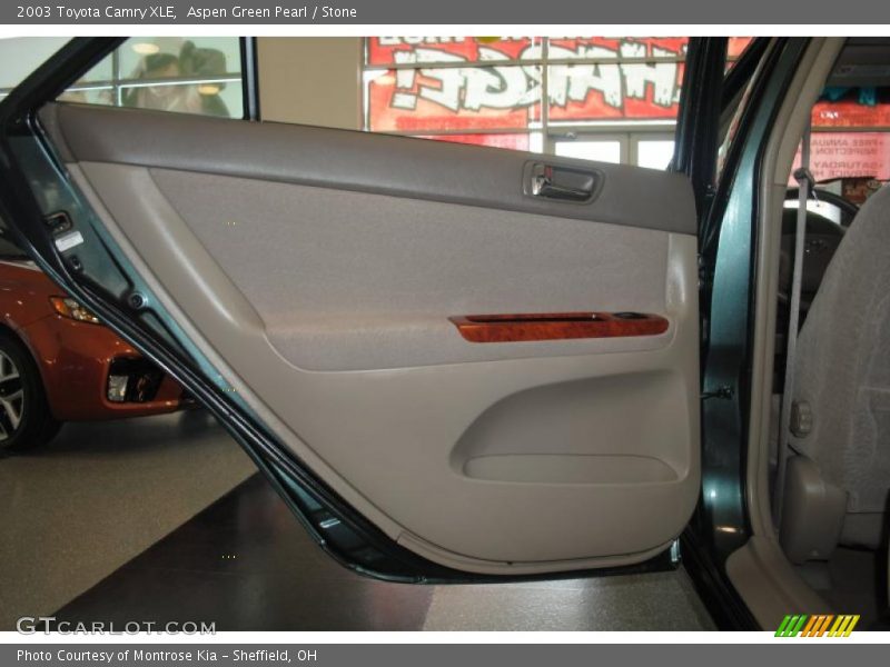 Aspen Green Pearl / Stone 2003 Toyota Camry XLE
