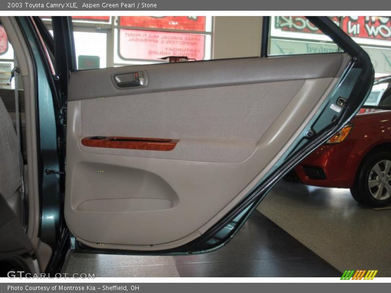 Aspen Green Pearl / Stone 2003 Toyota Camry XLE