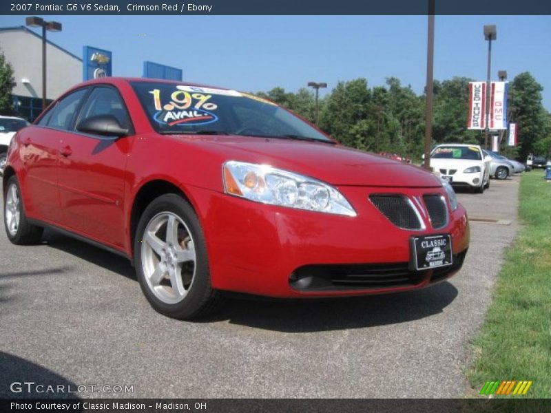 Crimson Red / Ebony 2007 Pontiac G6 V6 Sedan