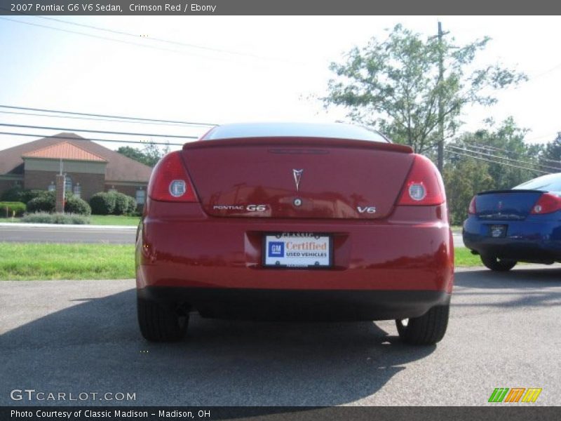 Crimson Red / Ebony 2007 Pontiac G6 V6 Sedan