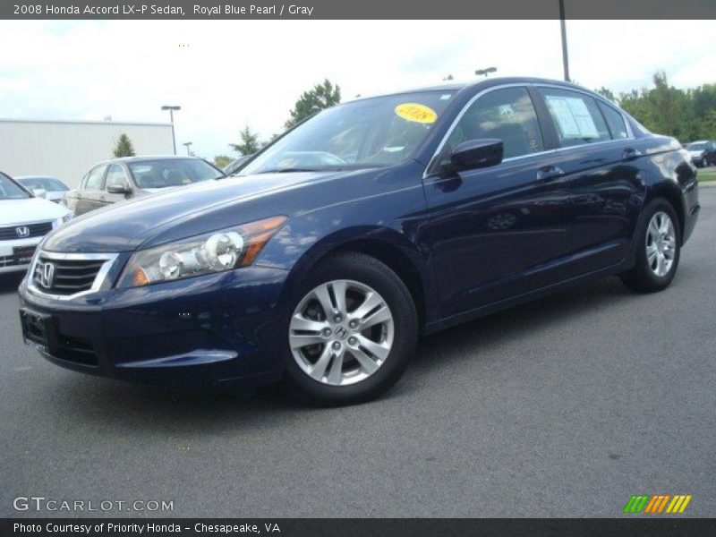 Royal Blue Pearl / Gray 2008 Honda Accord LX-P Sedan