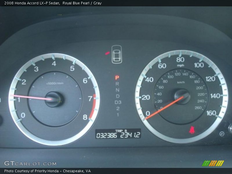 Royal Blue Pearl / Gray 2008 Honda Accord LX-P Sedan