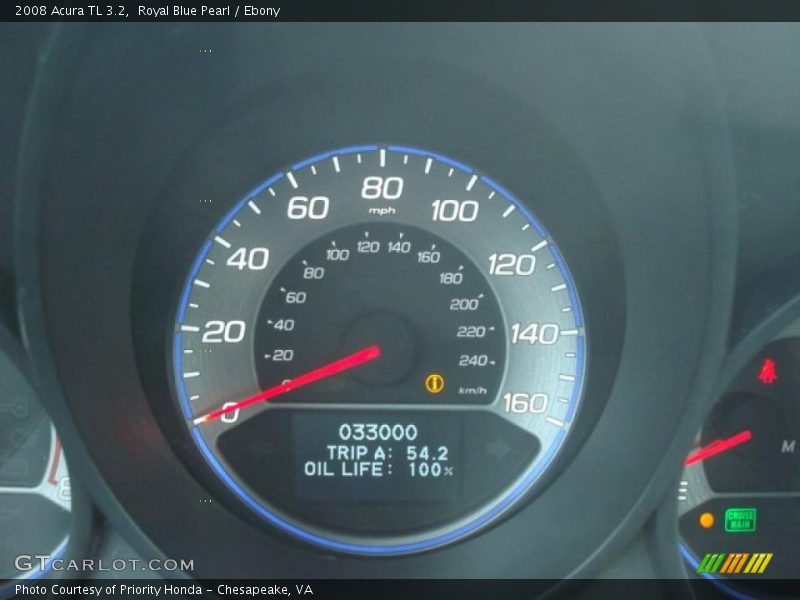 Royal Blue Pearl / Ebony 2008 Acura TL 3.2