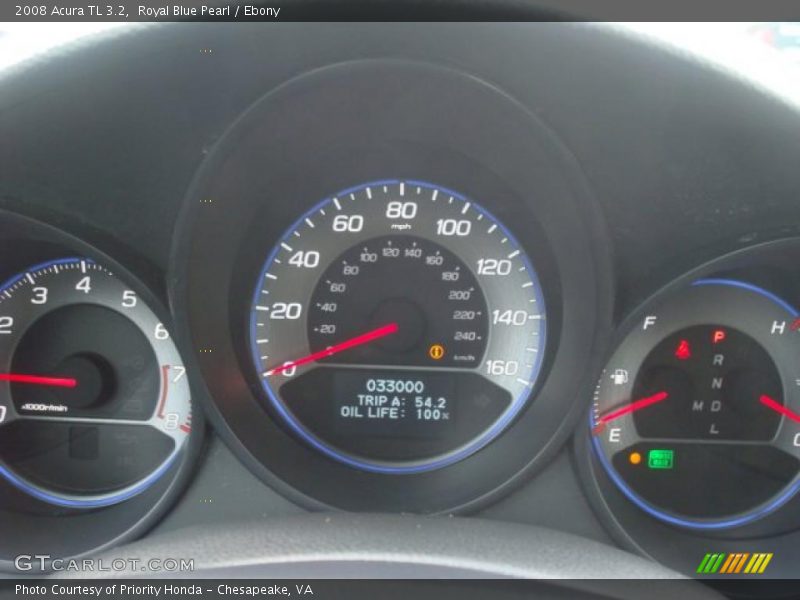 Royal Blue Pearl / Ebony 2008 Acura TL 3.2