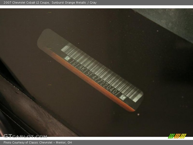 Sunburst Orange Metallic / Gray 2007 Chevrolet Cobalt LS Coupe