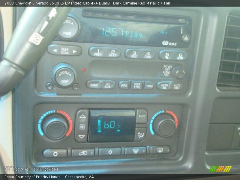 Dark Carmine Red Metallic / Tan 2003 Chevrolet Silverado 3500 LS Extended Cab 4x4 Dually