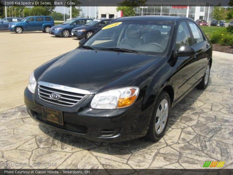 Black / Gray 2008 Kia Spectra EX Sedan