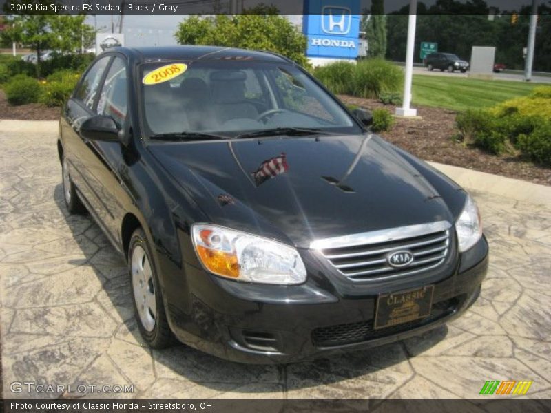 Black / Gray 2008 Kia Spectra EX Sedan