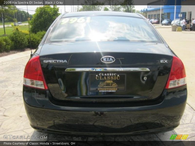 Black / Gray 2008 Kia Spectra EX Sedan