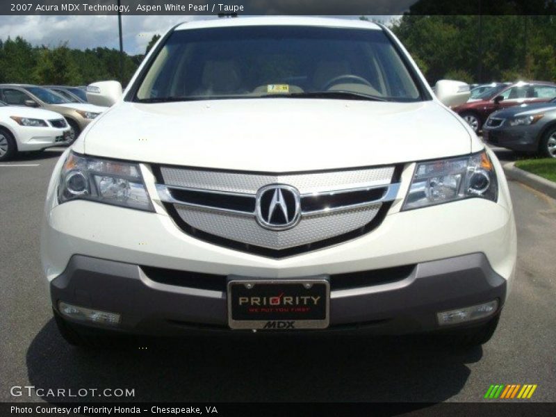 Aspen White Pearl / Taupe 2007 Acura MDX Technology