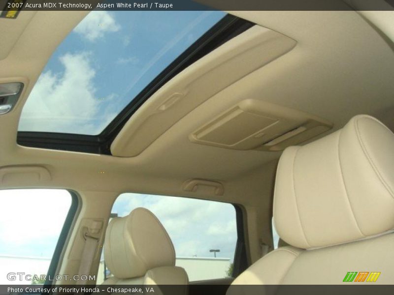 Aspen White Pearl / Taupe 2007 Acura MDX Technology