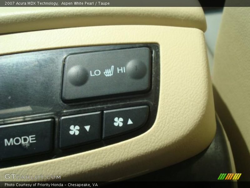 Aspen White Pearl / Taupe 2007 Acura MDX Technology
