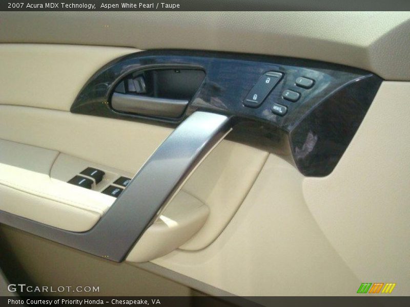 Aspen White Pearl / Taupe 2007 Acura MDX Technology