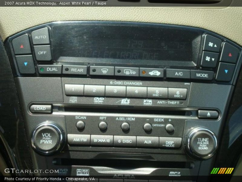 Aspen White Pearl / Taupe 2007 Acura MDX Technology